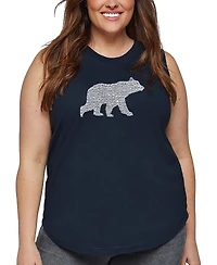 La Pop Art Plus Mama Bear Word Tank Top