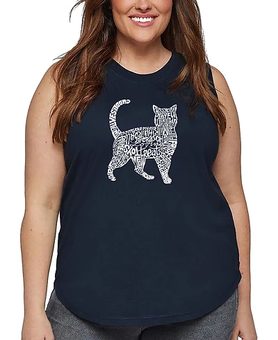 La Pop Art Plus Cat Word Tank Top