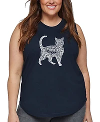 La Pop Art Plus Cat Word Tank Top