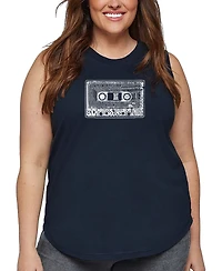 La Pop Art Plus 80's Music Word Tank Top