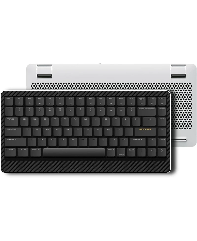 Lofree Edge Low Profile Mechanical Keyboard, 75% Rechargeable Bluetooth and Wired Connection for Windows, Mac Os/Pom Switches 2.0, Carbon Fiber Top Ca