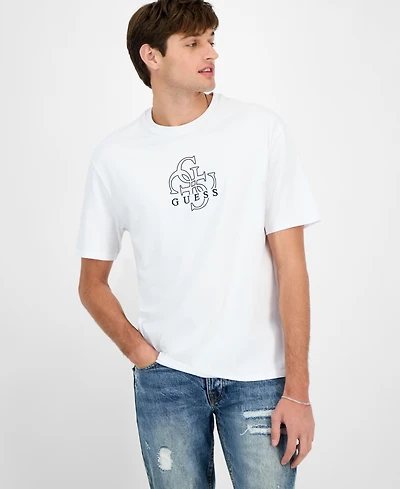 Guess Men's Quattro G Relaxed Fit Short Sleeve Crewneck Graphic T-Shirt