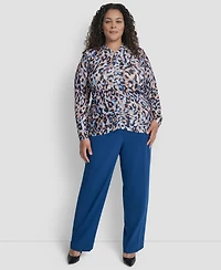 Dkny Plus Long Sleeve Tissue Mesh Top