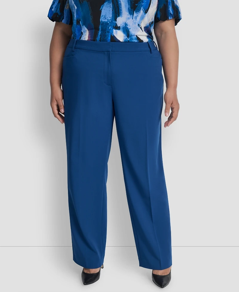 Dkny Plus Modern-Fit Straight-Leg Pants