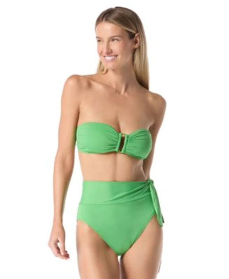 Kate Spade Womens Ring Front Bandeau Top High Waist Bottom