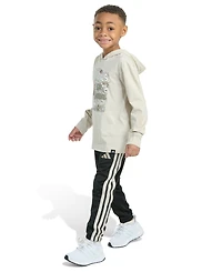 adidas Toddler and Little Boys 2-Piece Long Sleeve Hooded T-Shirt Jogger Pant Set