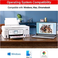 Canon MegaTank Pixma G3290 Wireless 3 In 1 White Printer with Lcd Touchscreen