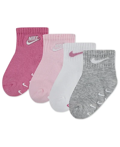 Nike Baby and Toddler 4-Pack Logo Gripper Socks