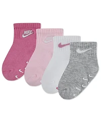 Nike Baby and Toddler 4-Pack Logo Gripper Socks
