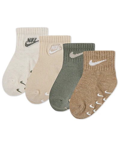 Nike Baby and Toddler 4-Pack Logo Gripper Socks