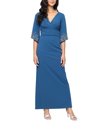 Alex Evenings Petite Long Stretch Crepe Column Dress