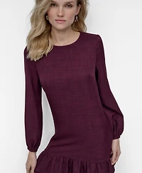 Dkny Petite Ruffle Hem Washer Dress
