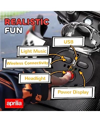Qaba 12V Aprilia Licenced Kids Motorcycle with Training Wheels,