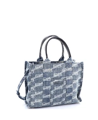 Pre-Owned Balenciaga Small Hardware Tote Logo Printed Denim