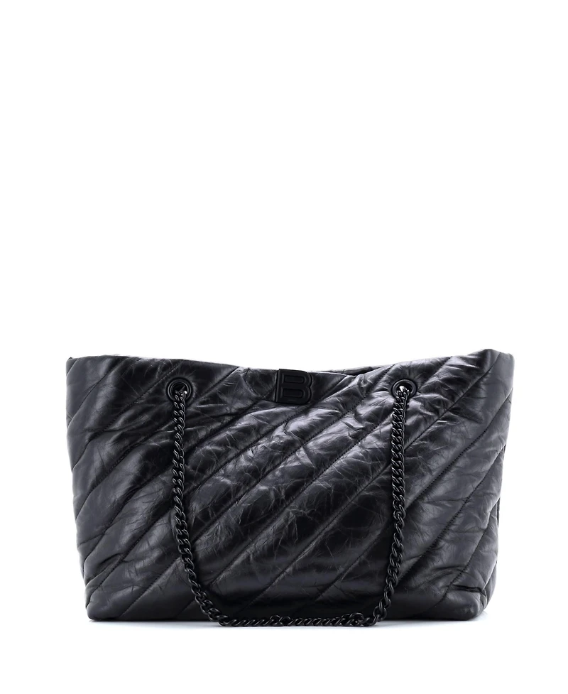 Pre-Owned Balenciaga Medium Crush Carry All Chain Tote Quilted Leather