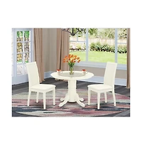 East West Furniture Dining Room Set Linen White