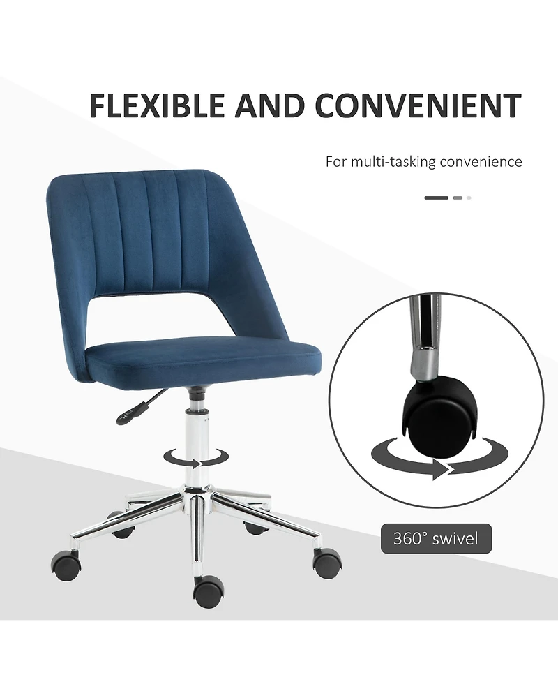 Vinsetto Upholste Mid-Back Home Office Desk Armless Computer Chair