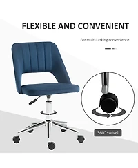 Vinsetto Upholste Mid-Back Home Office Desk Armless Computer Chair