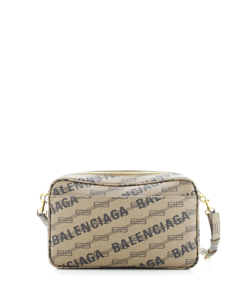 Pre-Owned Balenciaga Medium Signature Camera Bag Bb Monogram Coated Canvas