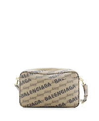 Pre-Owned Balenciaga Medium Signature Camera Bag Bb Monogram Coated Canvas