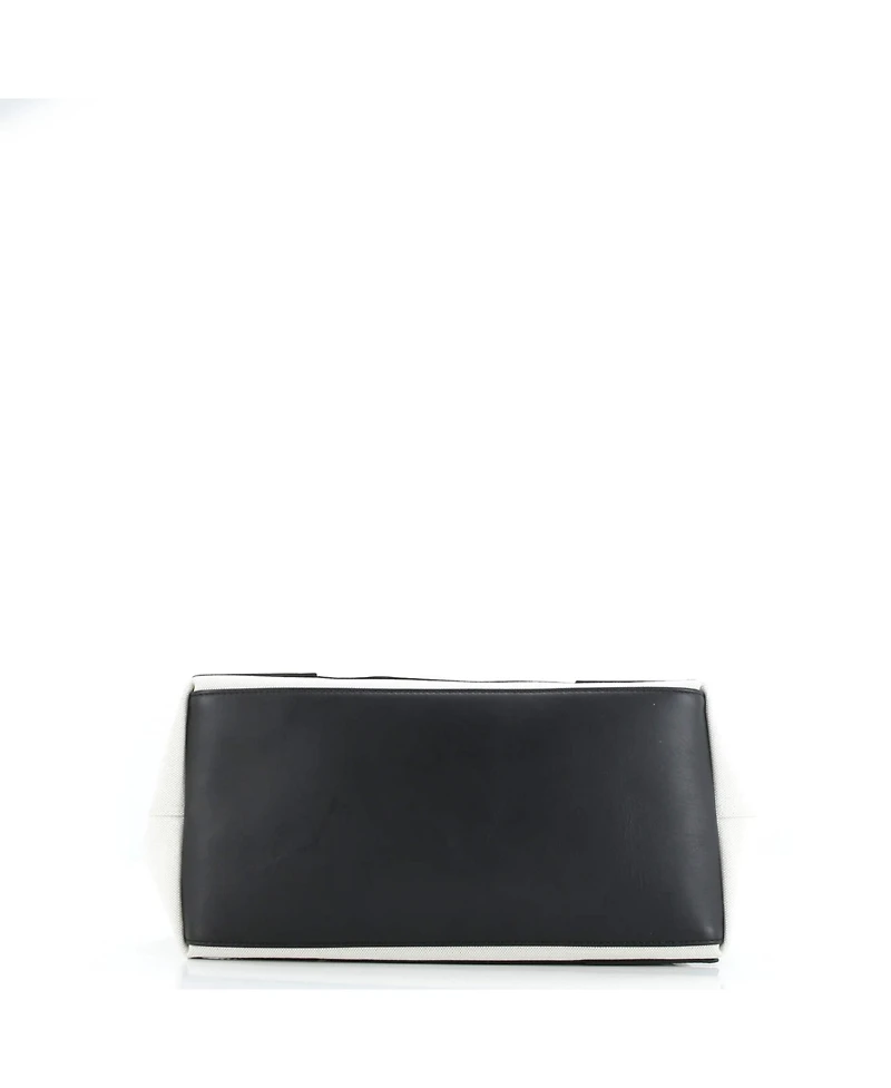 Pre-Owned Balenciaga Medium Navy Cabas Canvas with Leather
