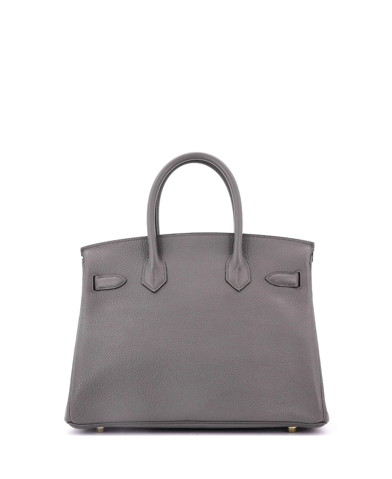 Pre-Owned Hermes Birkin 30 Handbag Grey Togo with Rose Gold Hardware