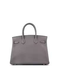 Pre-Owned Hermes Birkin 30 Handbag Grey Togo with Rose Gold Hardware