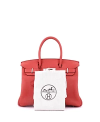 Pre-Owned Hermes Birkin 30 Handbag Pink Clemence with Palladium Hardware