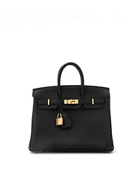 Pre-Owned Hermes Birkin 25 Handbag Black Togo with Rose Gold Hardware