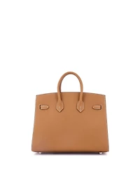 Pre-Owned Hermes Birkin 25 Handbag Brown Epsom with Palladium Hardware