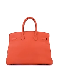Pre-Owned Hermes Birkin 35 Handbag Orange Togo with Gold Hardware