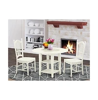 East West Furniture Dining Room Set Linen White