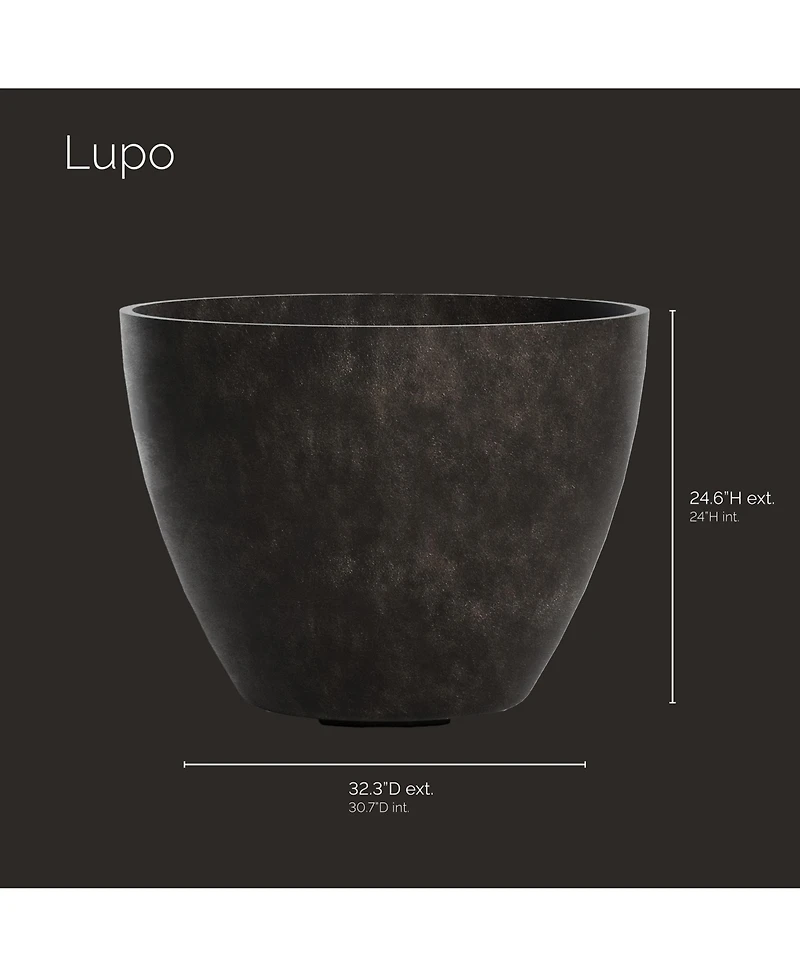 Cosapots Lupo Tapered Planter - Stone Finish Fiberglass Indoor/Outdoor and Weather-Resistant