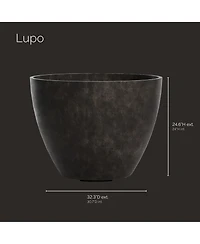 Cosapots Lupo Tapered Planter - Stone Finish Fiberglass Indoor/Outdoor and Weather-Resistant