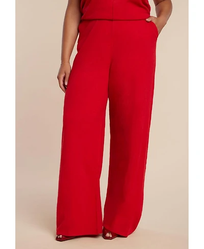 Eloquii Elements Women's Plus Knit Wide Leg Sweater Pant
