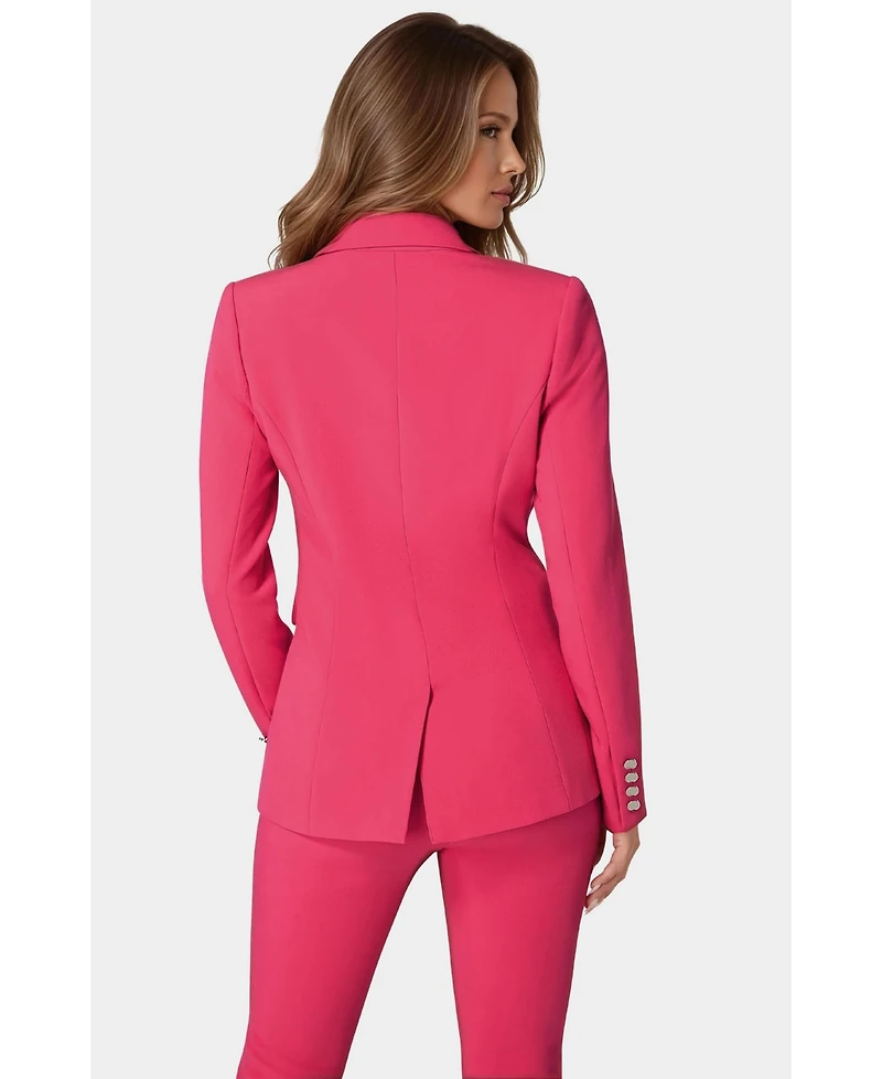 Bebe Women's Rhinestone Fringe Tailored Blazer