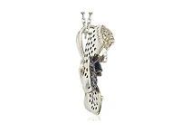Suzy Levian Sterling Silver Sapphire Flower Petal Pendant