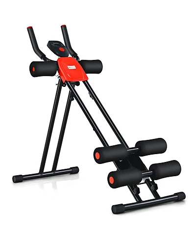 Foldable Adjustable Core Abdominal Trainer with 3 Resistance Levels and Lcd Display