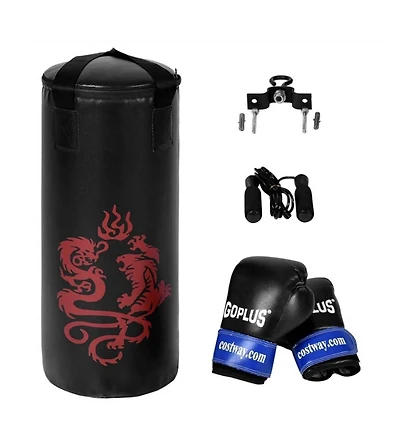 2 Feet Kids Gloves with Skipping Rope and Boxing Set for Fun Exercise