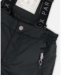 Deux par Toddler Boys Two-Piece Play Snowsuit with Printed Jacket and Solid Pant Black - Toddler|Child