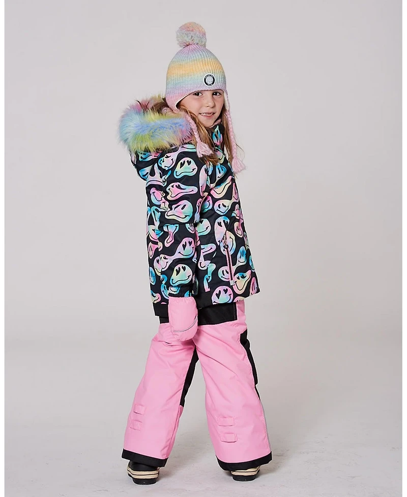 Deux par Girl Lined Peruvian Knit Pompom Hat Multicolor - Toddler|Child