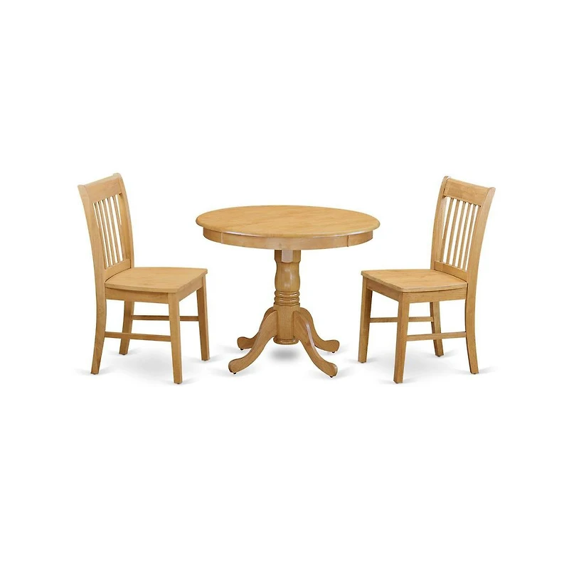 East West Furniture 3 Pc Dining room set - small Kitchen Table and 2 Dining chair