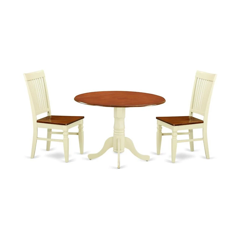 East West Furniture Dining Room Set Buttermilk & Cherry