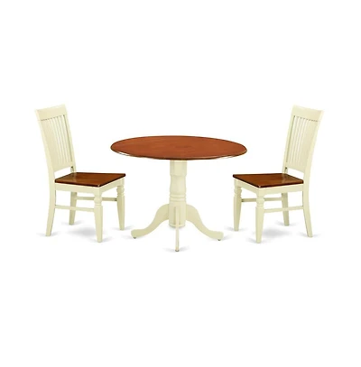 East West Furniture Dining Room Set Buttermilk & Cherry