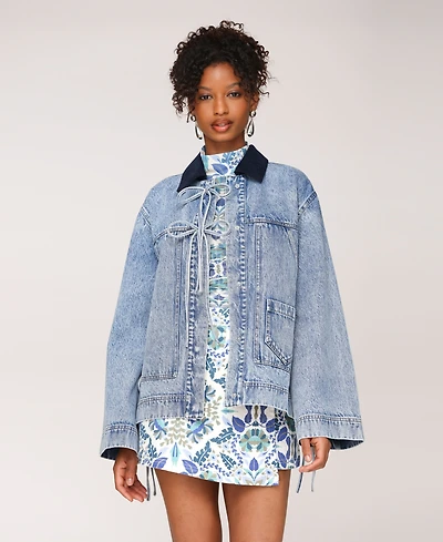 Avec Les Filles Women's Oversized Patch Pocket Chore Jacket