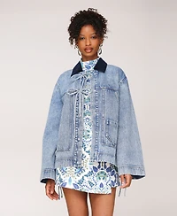 Avec Les Filles Women's Oversized Patch Pocket Chore Jacket