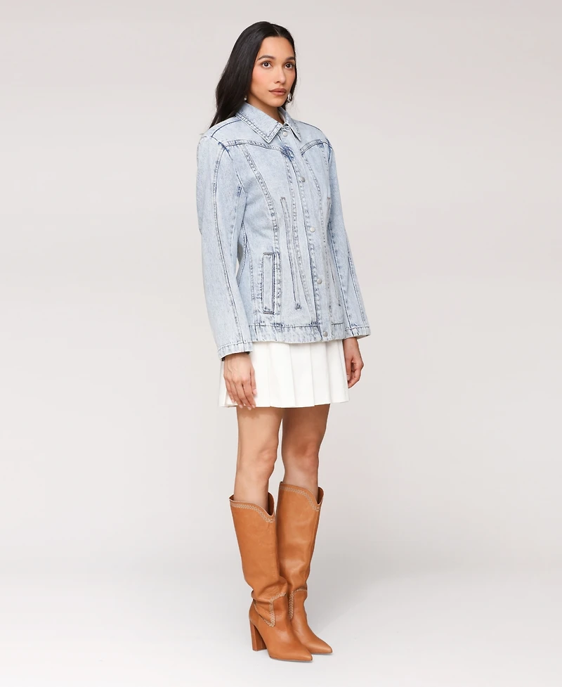 Avec Les Filles Women's Corset Seamed Long Sleeve Jacket