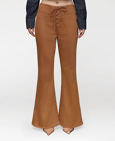 Avec Les Filles Women's Lace-Up Flare Pants