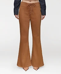 Avec Les Filles Women's Lace-Up Flare Pants