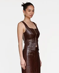 Avec Les Filles Women's Equestrian Detail Zip-Front Vest